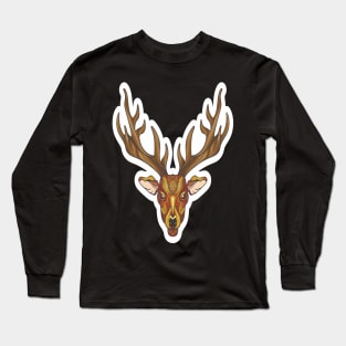 Deer Sticker Long Sleeve T-Shirt